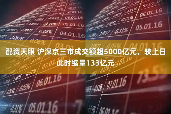 配资天眼 沪深京三市成交额超5000亿元，较上日此时缩量133亿元