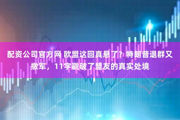 配资公司官方网 欧盟这回真悬了？特朗普退群又撤军，11字戳破了盟友的真实处境